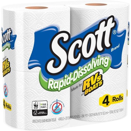 KIMBERLY-CLARK Scott Rapid-Dissolving Toilet Paper White KCC47617